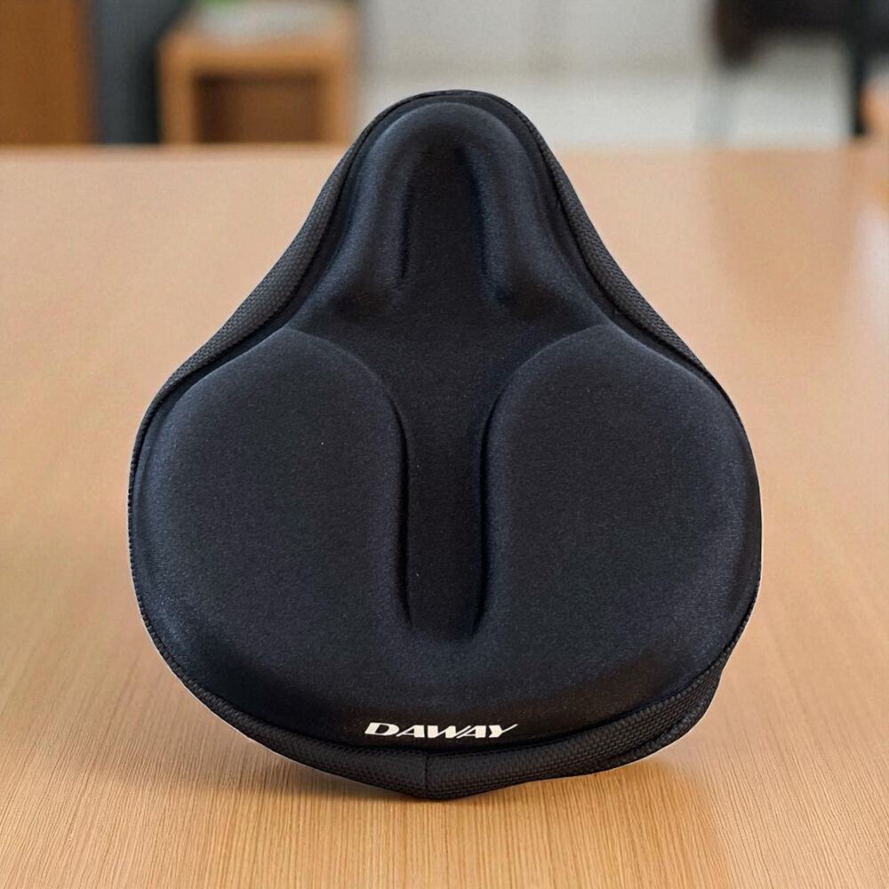 C6M DAWAY Large Black Bike Gel Seat Cover Comfort Soft & Padded NEW 15x15